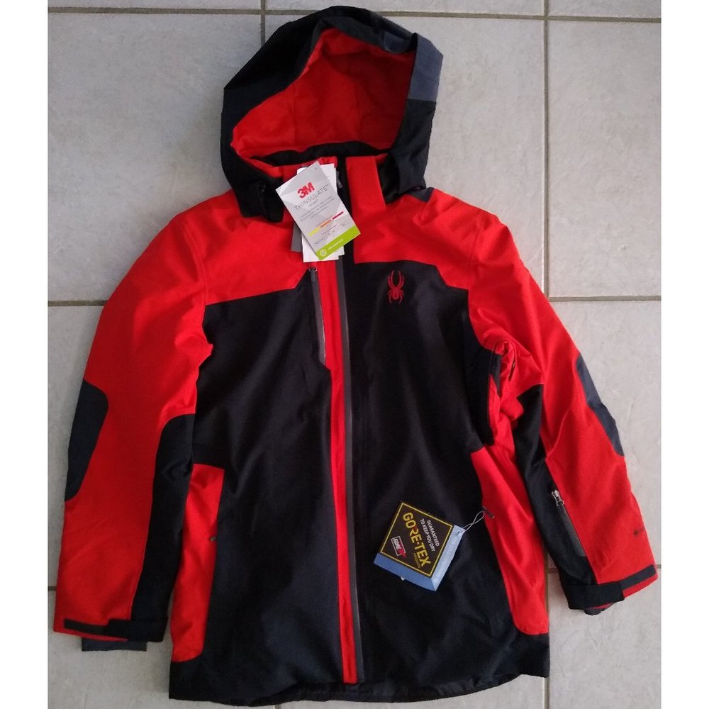 Spyder Active Sports Men's Whistler GTX Black Red Coat Size X-Large Ski Snow